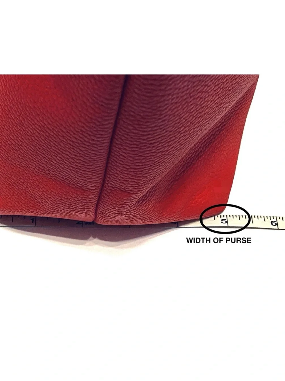 RED FAUX LEATHER HOBO BAG-Has Pebble Grain Feel To Outside And Faux Gold Accents